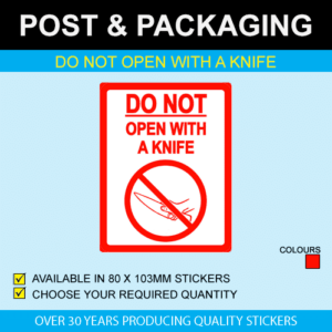 Do Not Open With A Knife Postal Stickers