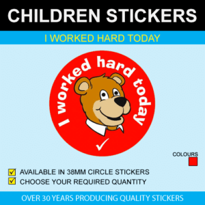 I worked hard today children's stickers