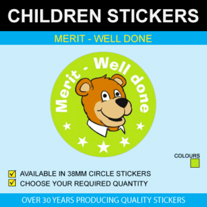 Merit - Well Done Children's Stickers