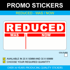 Reduced Was Now Stickers