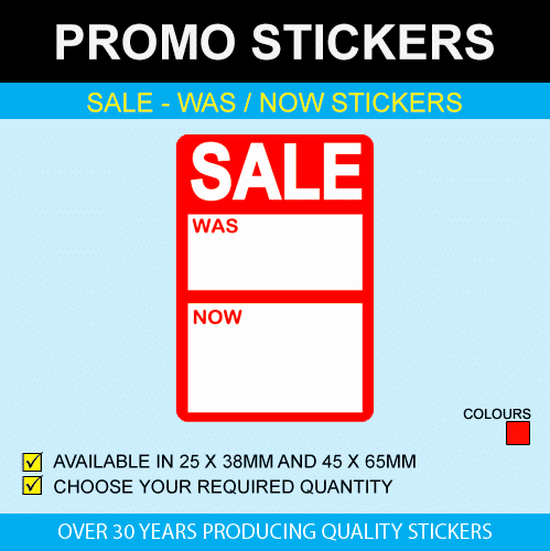 Sale Was / Now Stickers - Available In 3 Sizes