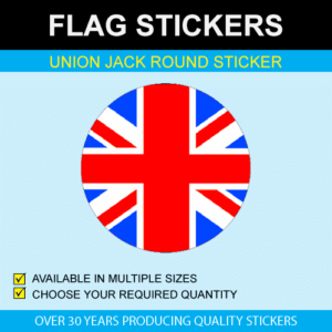 Union Jack Round Flag Stickers