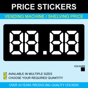 Vending Machines & Shelving Price Stickers