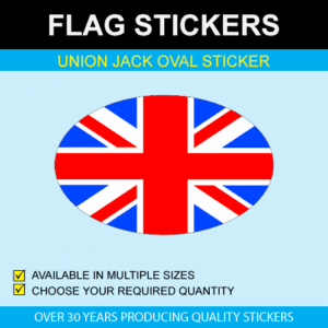 Union Jack Oval Stickers