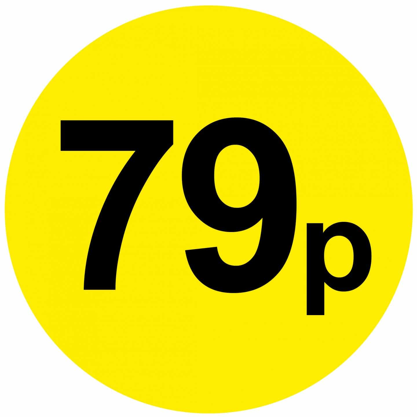 £ Yellow & Black Price Stickers - 45mm | eBay