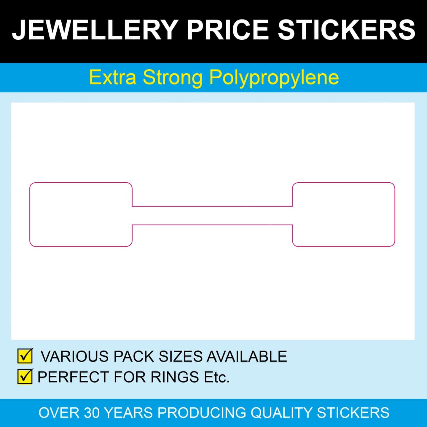 Extra Strong Polypropylene Jewellery Price Stickers