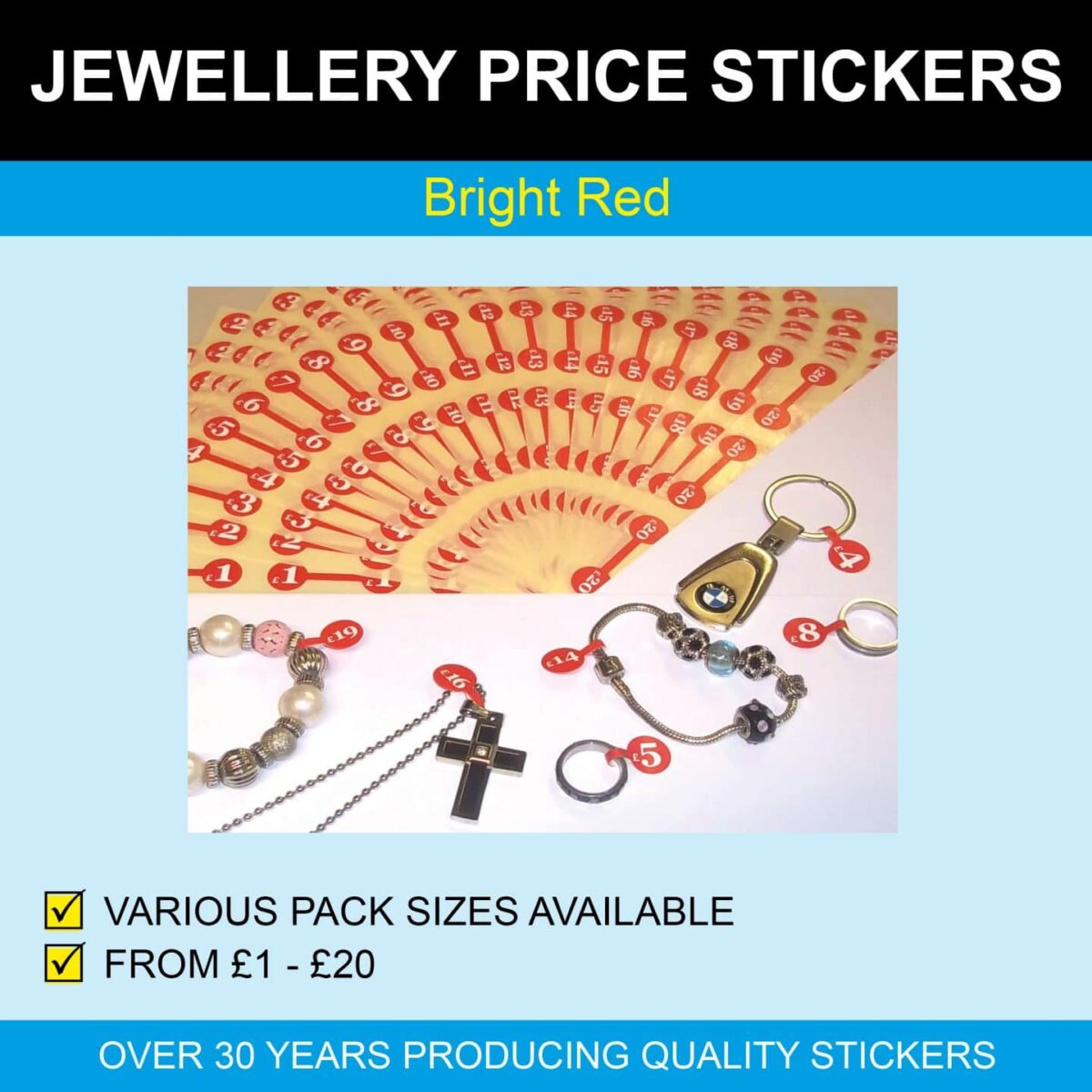 Red Jewellery Price Stickers - Price Stickers