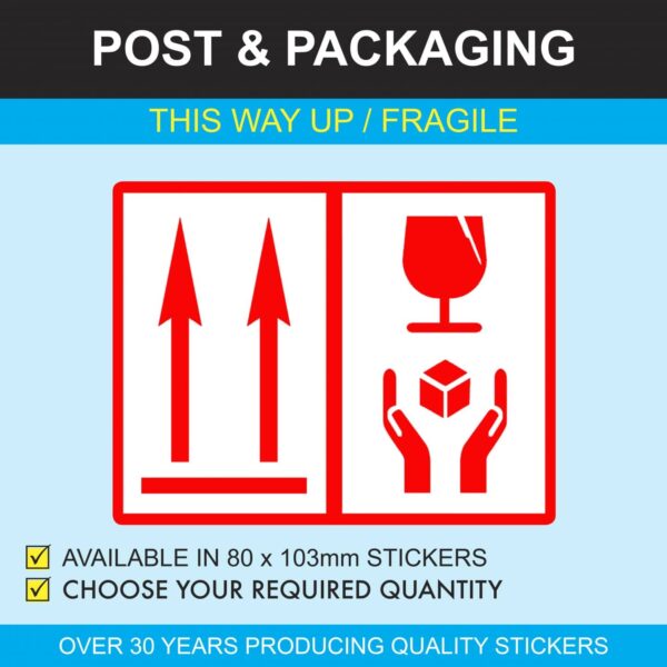 This Way Up / Fragile Packaging Stickers - Price Stickers