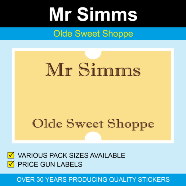 12 x 21mm - Mr Simms Price Gun Labels