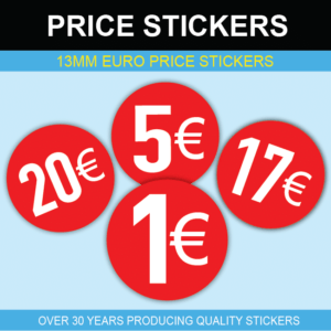Black Price Stickers - 13mm
