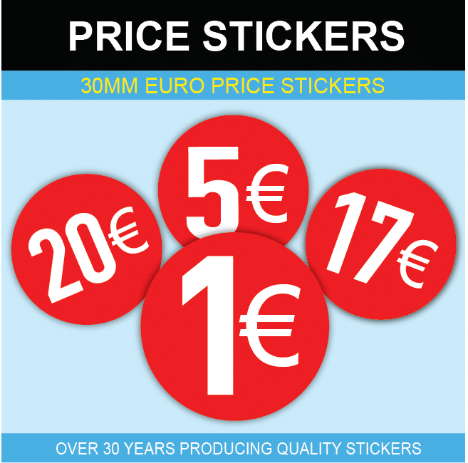 Alsjeblieft kijk herinneringen Vriendin 30mm Euro Price Stickers – Price Stickers
