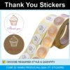 35mm Circular Thank You Stickers Cupcake