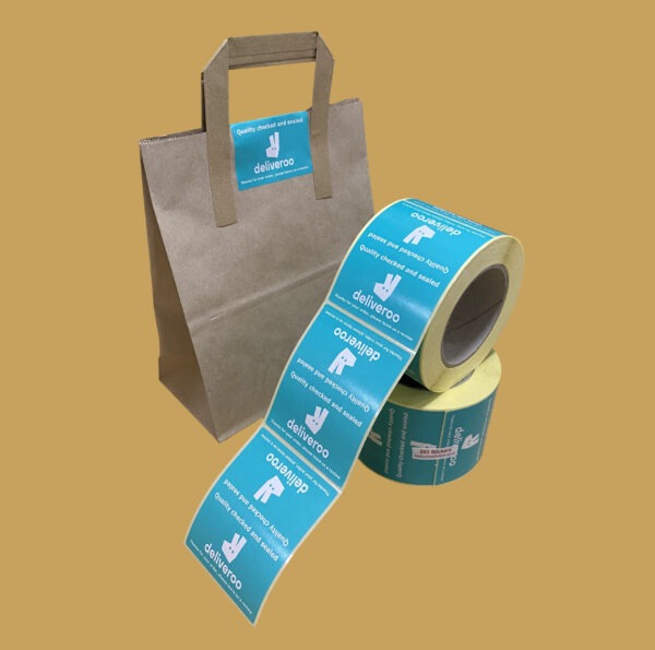 Deliveroo Takeaway Bag Seals - 80 x 100mm Stickers / Labels